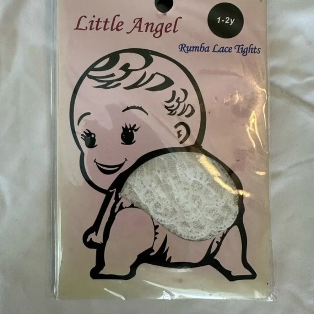 Little Angel Rumba Lace Tights White Size 1-2Y